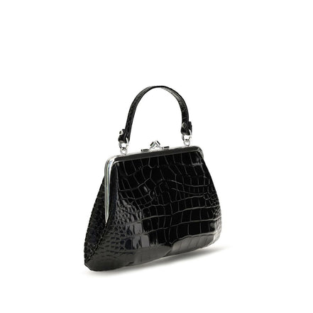 Vivienne Westwood Black Calf Leather Bos Taurus Handbag