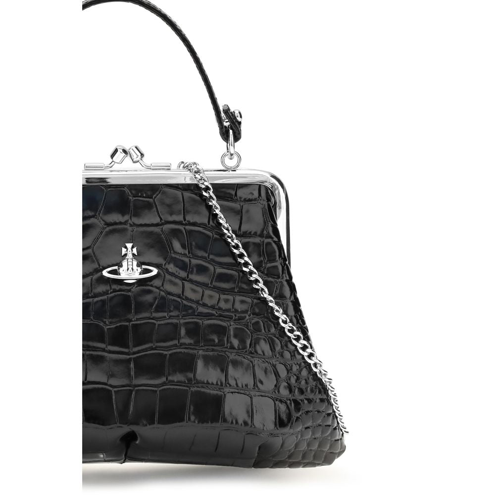 Vivienne Westwood Black Calf Leather Bos Taurus Handbag