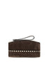 Valentino Garavani Brown Suede Leather Clutch Bag