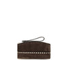 Valentino Garavani Brown Suede Leather Clutch Bag