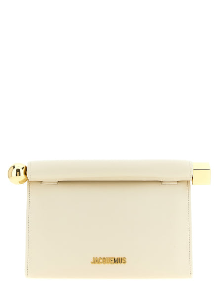 Jacquemus White Lamb Leather Clutch Bag