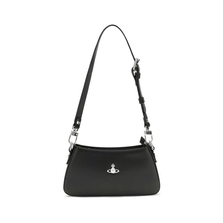 Vivienne Westwood Black Calf Leather Bos Taurus Shoulder Bag