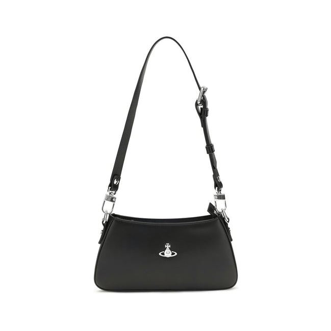 Vivienne Westwood Black Calf Leather Bos Taurus Shoulder Bag