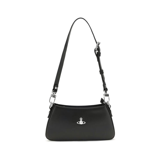 Vivienne Westwood Black Calf Leather Bos Taurus Shoulder Bag
