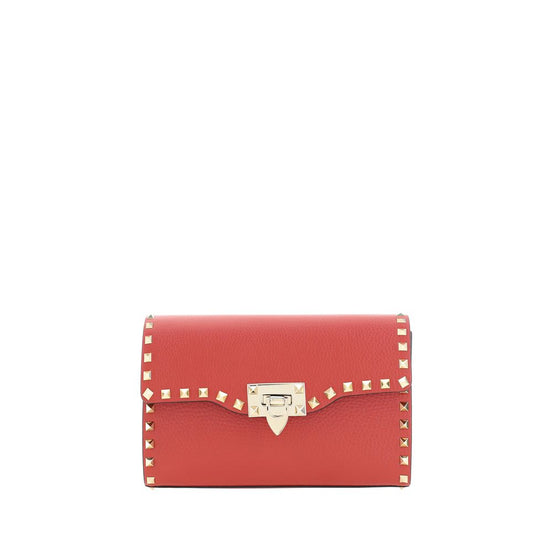 Valentino Garavani Red Calf Leather Bos Taurus Shoulder Bag