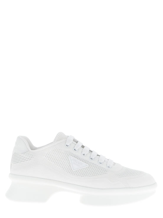Prada White Polyester Athletic Sneakers