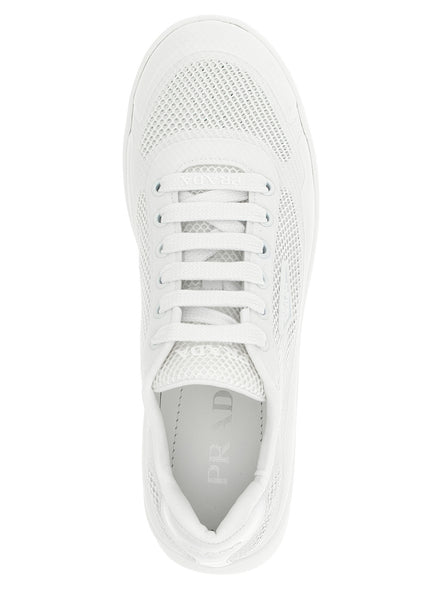 Prada White Polyester Athletic Sneakers