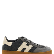 Hogan Gray Wool Platform Sneakers