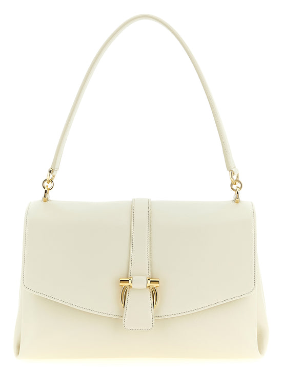Ferragamo White Calfskin Shoulder Bag