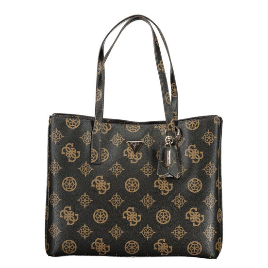 Guess Jeans Brown Polyurethane Women's Bag with Dual Handles and Spacious Compartments