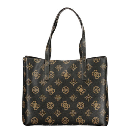 Guess Jeans Brown Polyurethane Women's Bag with Dual Handles and Spacious Compartments