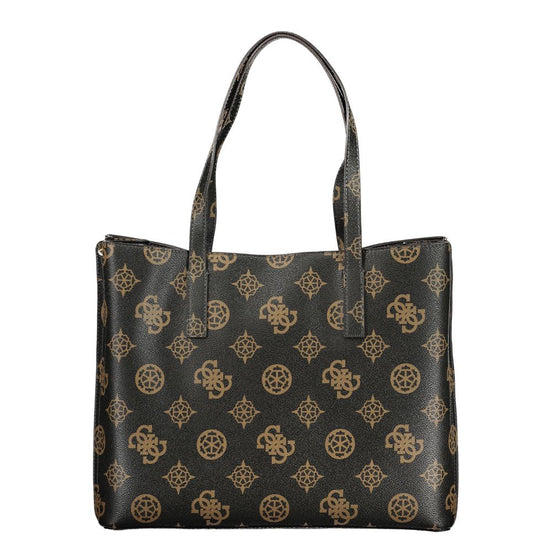 Guess Jeans Brown Polyurethane Women's Bag with Dual Handles and Spacious Compartments