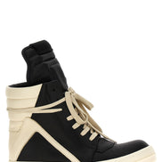 Rick Owens Bicolor Calfskin High Top Sneakers