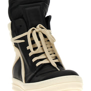Rick Owens Bicolor Calfskin High Top Sneakers