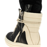 Rick Owens Bicolor Calfskin High Top Sneakers