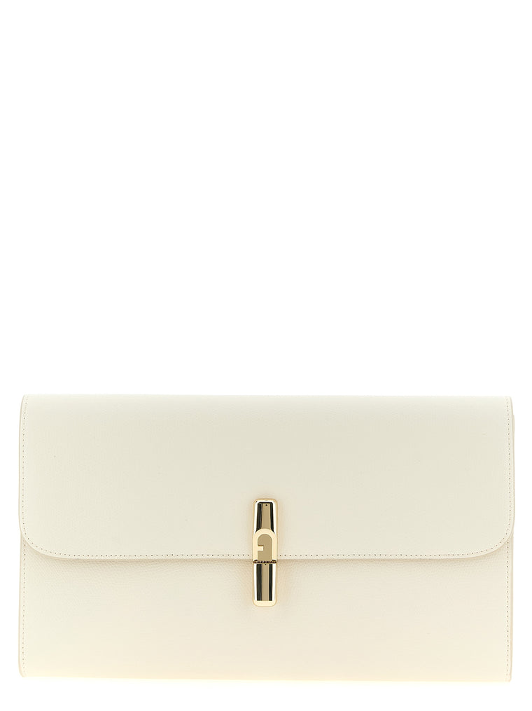 Furla White Calfskin Clutch Bag