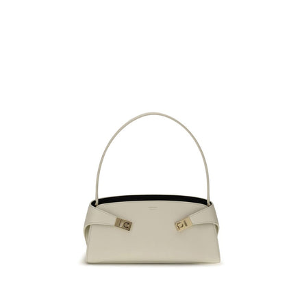Ferragamo Beige Calf Leather Bos Taurus Shoulder Bag