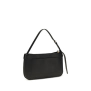 Ferragamo Black Calf Leather Bos Taurus Shoulder Bag