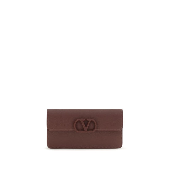 Valentino Garavani Brown Calf Leather Bos Taurus Wallet