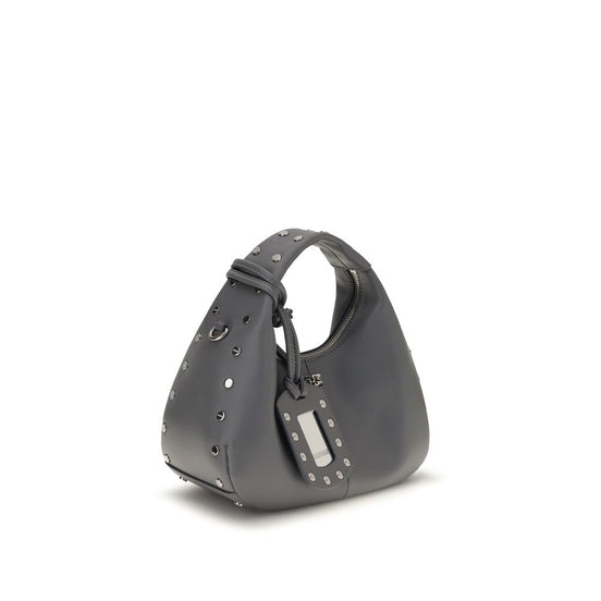 Ganni Gray Recycled Leather Handbag