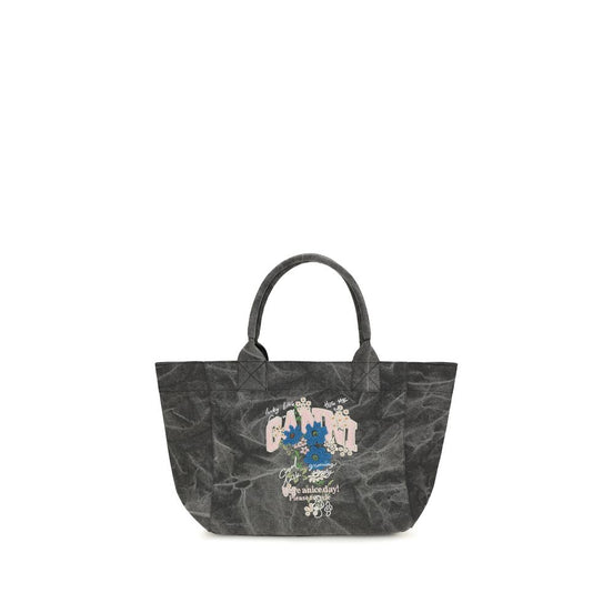 Ganni Gray Cotton Shoulder Bag