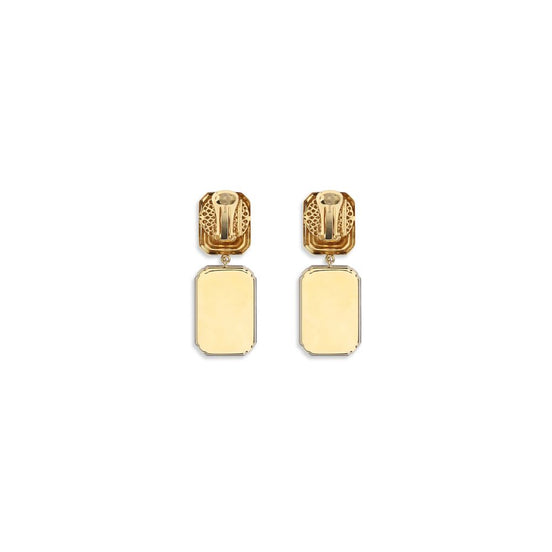Alessandra Rich Gold Glass Earrings