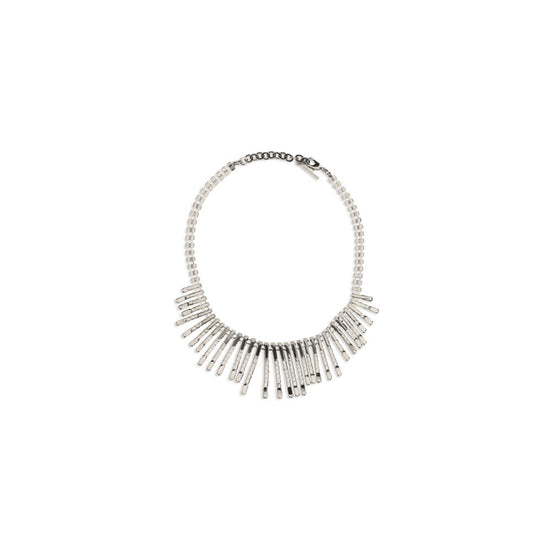 Alessandra Rich Silver Metal Necklace