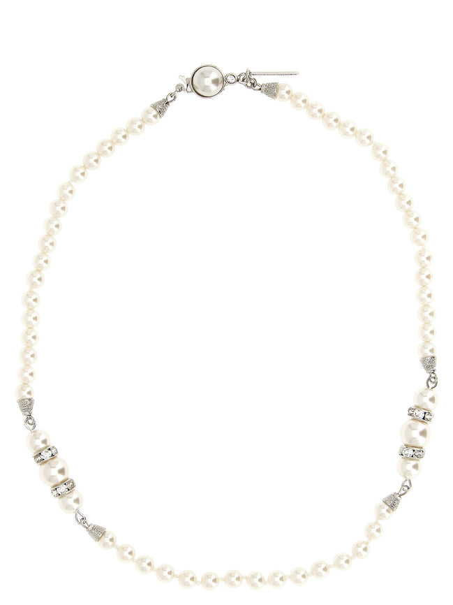 Alessandra Rich White Glass Necklace