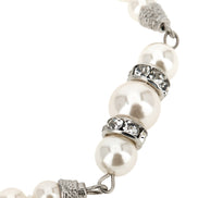 Alessandra Rich White Glass Necklace