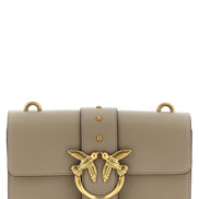 PINKO Gray Calfskin Crossbody Bag