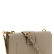 PINKO Gray Calfskin Crossbody Bag
