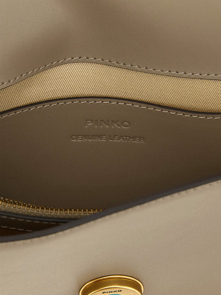 PINKO Gray Calfskin Crossbody Bag