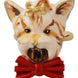 Dolce & Gabbana Gold Brass Resin Beige Dog Pet Branded Accessory Ring