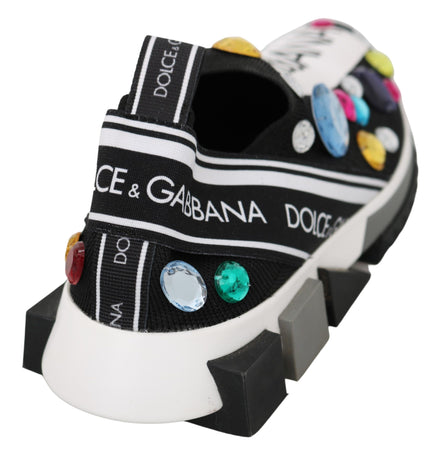 Παπούτσια Sneakers Dolce & Gabbana Μαύρα Πολύχρωμα Κρυστάλλινα