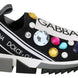 Dolce & Gabbana Black Multicolor Crystal Sneakers Shoes