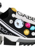 Dolce & Gabbana Black Multicolor Crystal Sneakers Shoes