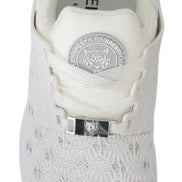 Philipp Plein White Polyester Casual Sneakers Shoes