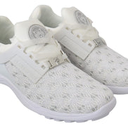 Philipp Plein White Polyester Casual Sneakers Shoes