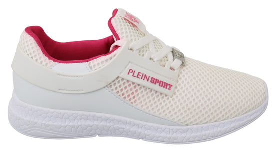 Λευκά ροζ αθλητικά παπούτσια Philipp Plein Becky από πολυεστέρα