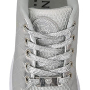 Philipp Plein Gisella Silver Polyester Sneakers Shoes