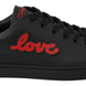 Dolce & Gabbana Μαύρα Δερμάτινα Sneakers με Καρδιά Love Γυναικεία Παπούτσια
