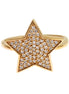 Nialaya Star Gold 925 Silver Womens Clear Ring
