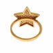 Nialaya Star Gold 925 Silver Womens Clear Ring