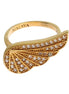 Nialaya Womens Clear CZ Gold 925 Silver Authentic Ring