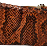 Dolce & Gabbana Brown Leather Coin Purse Wristlet Mirror AGNESE Wallet