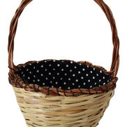 Τσάντα Tote Dolce & Gabbana Μπεζ Ξύλινο Ψάθινο Καλάθι Rattan