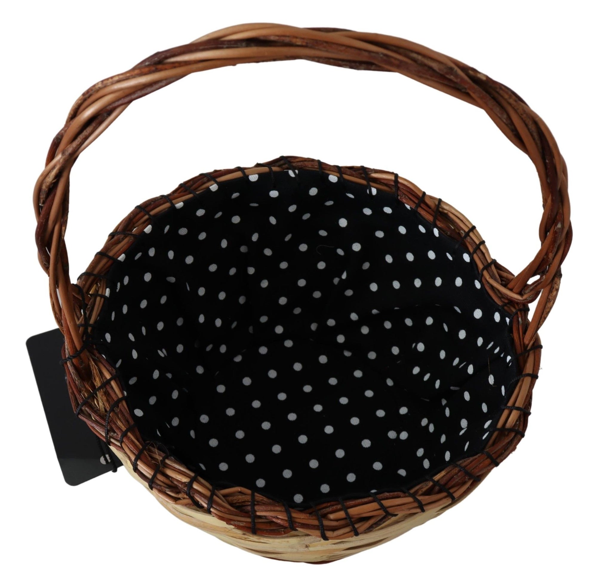 Τσάντα Tote Dolce & Gabbana Μπεζ Ξύλινο Ψάθινο Καλάθι Rattan