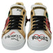 Dolce & Gabbana Γυναικεία Αθλητικά Παπούτσια Sneakers με Παγιέτες και Κρύσταλλα Λευκά Τριαντάφυλλα