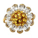 Dolce & Gabbana Gold Brass Yellow Crystal Flower Ring