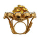 Dolce & Gabbana Gold Brass Yellow Crystal Flower Ring